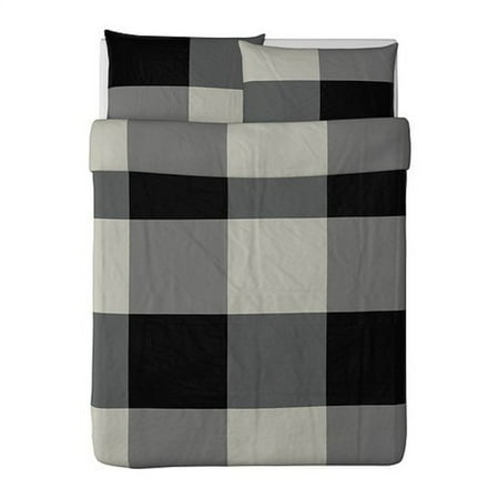 Ikea Brunkrissla Duvet Cover And Pillowcase Black Gray Full