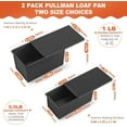 thumbnail image 2 of Bakdcore Pullman Loaf Pan with Lid, 2 Pack 1 lb/0.5 lb Nonstick Bread Loaf Pans for Homemade Bread, Carbon Steel Bread Pan with Cover for Bakeware Toast Oven Baking, 2 of 8