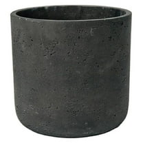 Planter Black Washed Fiberstone indoor and outdoor Flower Pot 7"H x 7"W - by Drevy