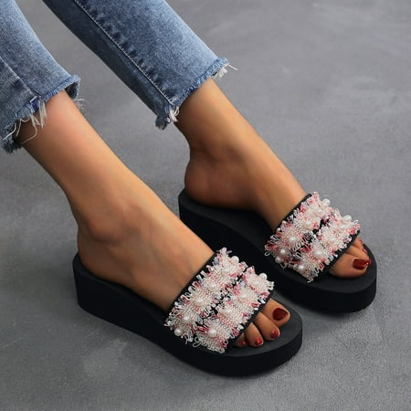 

Aufmer Slippers for Women Clearance Casual Ladies Flat Shoes Ladies Beach Sandals Summer Non-Slip Causal Slippers