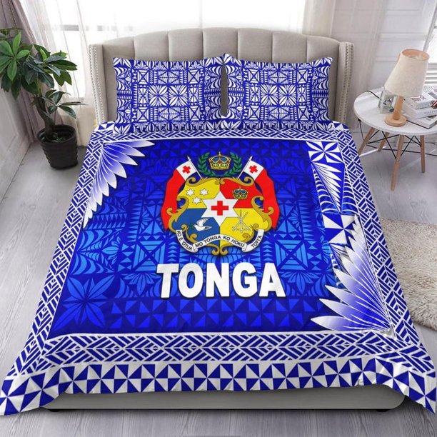Escudo de Armas de Tonga Juego de Cama Versión Simplificada Azul Lt8