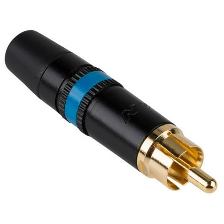 - Neutrik Rean NYS373-6 RCA Plug Connector Black with Blue Indicator