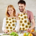 thumbnail image 3 of White Small Sunflower Pattern Apron-Garden Aprons for Women with Pockets-Cotton Linen Waterproof Kitchen Cooking Gardening Aprons Adjustable for Kitchen,Cooking,BBQ and Salon 33x27 Inch, 3 of 7