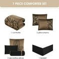 thumbnail image 7 of Lanco Vivica Jacquard 7-Piece Comforter Set, Brown, Full, Fill Polyester, Abstract, 7 of 7