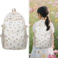 thumbnail image 2 of Orchid Backpack, Aesthetic Daypack, Cute Mini Bookbag, Aesthetic Kawaii Backpacks, Lightweight Travel Bag, Casual Laptop Rucksack, Adjustable Straps Multi Pocket for Travel Daily Work Use, White, 2 of 5