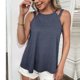 thumbnail image 4 of ICHUANYI Clearance Women's Fashion Casual Solid Round Neck Sleeveless T Shirt Pullover Tops(Blue, S) ICHUANYI WER2023081502631, 4 of 6