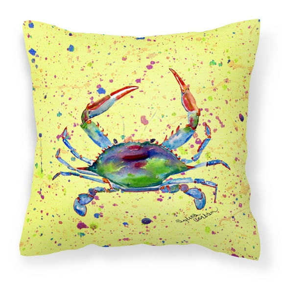 Carolines Treasures 8452PW1414 Crab Fabric Decorative Pillow 14HX14W multicolor