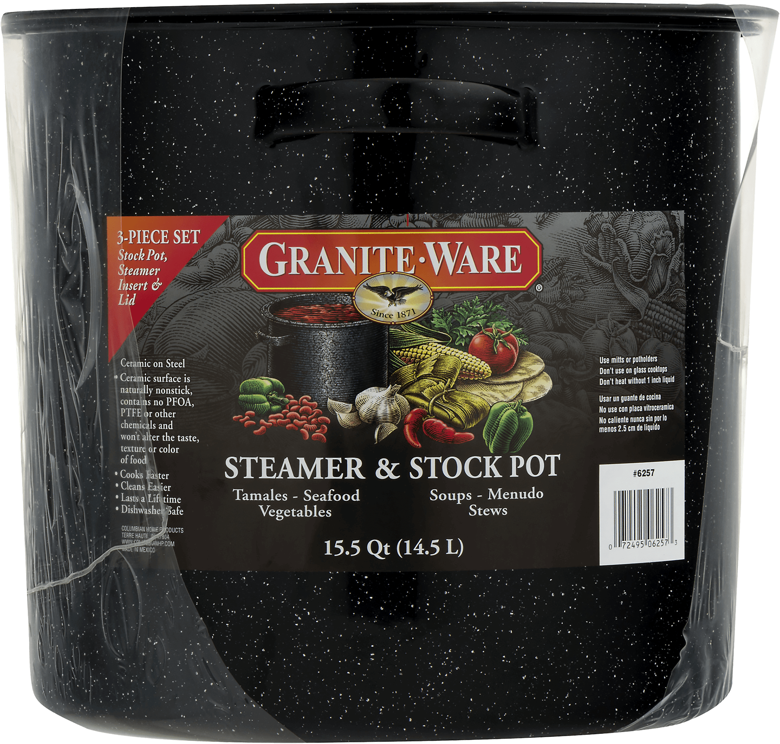 Granite Ware Steamer Stock Pot 15 5 Quart 3 Pc 3 0 Piece S