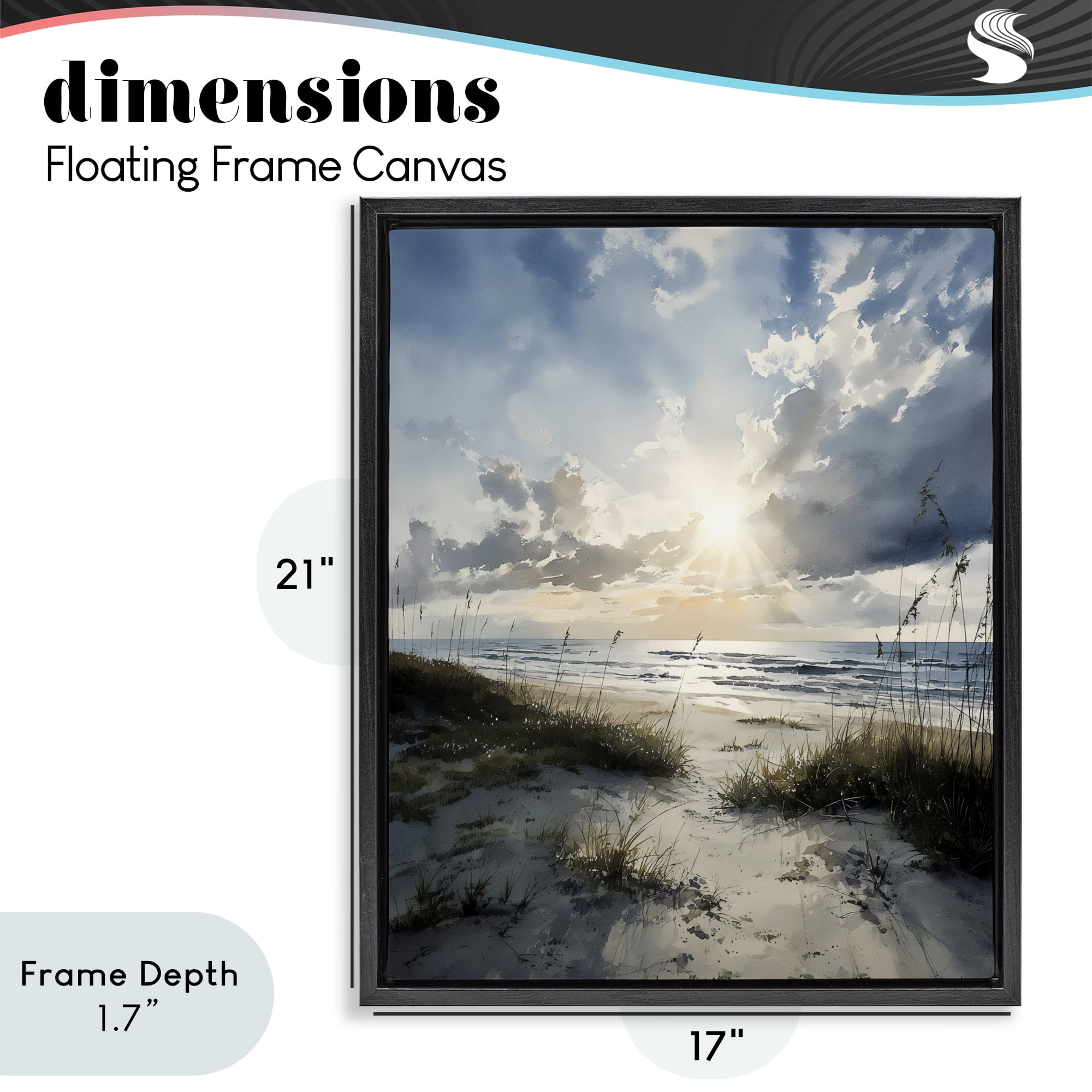 Stupell Industries Sunshine On The Beach Black Framed Floater Canvas Wall Art, design by Franklyn Gregory