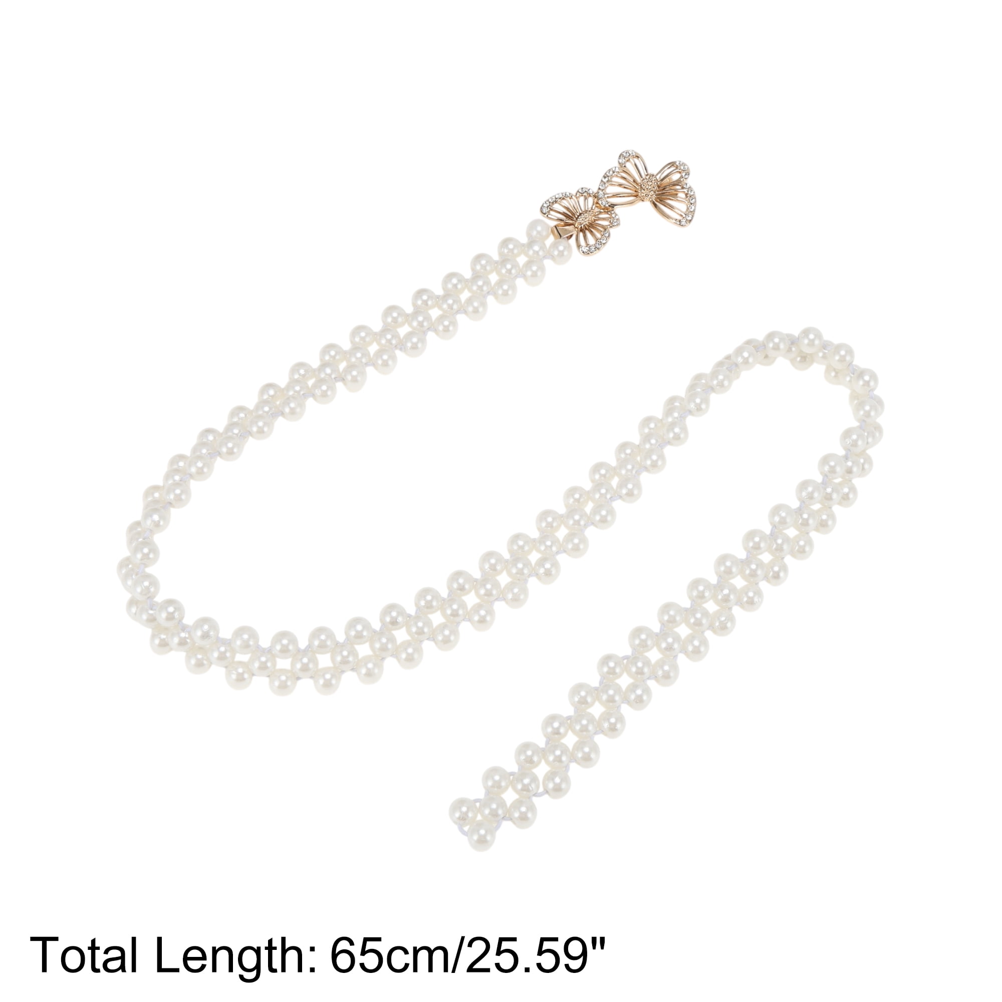 Unique Bargains Stylish Adjustable Waist Belt in Beige [Double Butterfly]