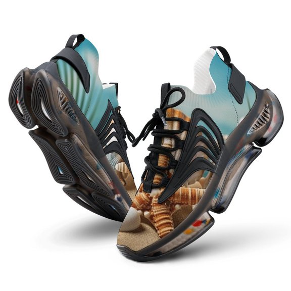 2024 Seashell On The Beach Women Or Men Lace Up Flat Sneakers Female Mesh Walking Footwear