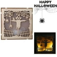 thumbnail image 2 of Moocorvic Vintage Halloween Decor LED Hollow Wooden Light Pendants Home Ornaments, 2 of 2
