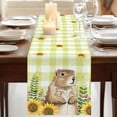 thumbnail image 3 of Table Runners 108 Inches Long Dress Scarves, Groundhog Day Farmhouse Coffee/Dining/Kitchen Table Runner for Living Room, Yellow Plaid Sunflower Spring Floral 13x108 Inch, 3 of 9