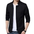 thumbnail image 2 of CENL Mens Casual Blazer Collared Coat Jacket Tops Slim Fit Business Formal Zip Suit, 2 of 9