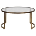 thumbnail image 3 of Bowery Hill Transitional 2 Piece Glass Top Nesting Coffee Table Set in Gold, 3 of 6