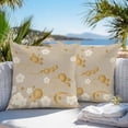 thumbnail image 3 of Outdoor Waterproof Throw Pillow Covers Set of 2 Cherry Blossoms Pillowcases Square Outdoor Pillows Cushion Case 16x16 Inch Japanese Style Gold Floral Beige Patio Pillows for Couch Sofa Bed, 3 of 9