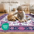 thumbnail image 4 of ODIKA Medallion Oriental Maximalist With Ornate Floral Scroll Border Stain Resistant Thin Throw for Entryway, Kitchen, Laundry Room, 4 of 7