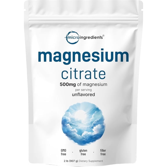 Magnesium Citrate Powder, 2 lb (32oz) |  Relaxation and Nutrient Utilization | Unflavored, Easily Absorbed | Non-GMO, Vegan