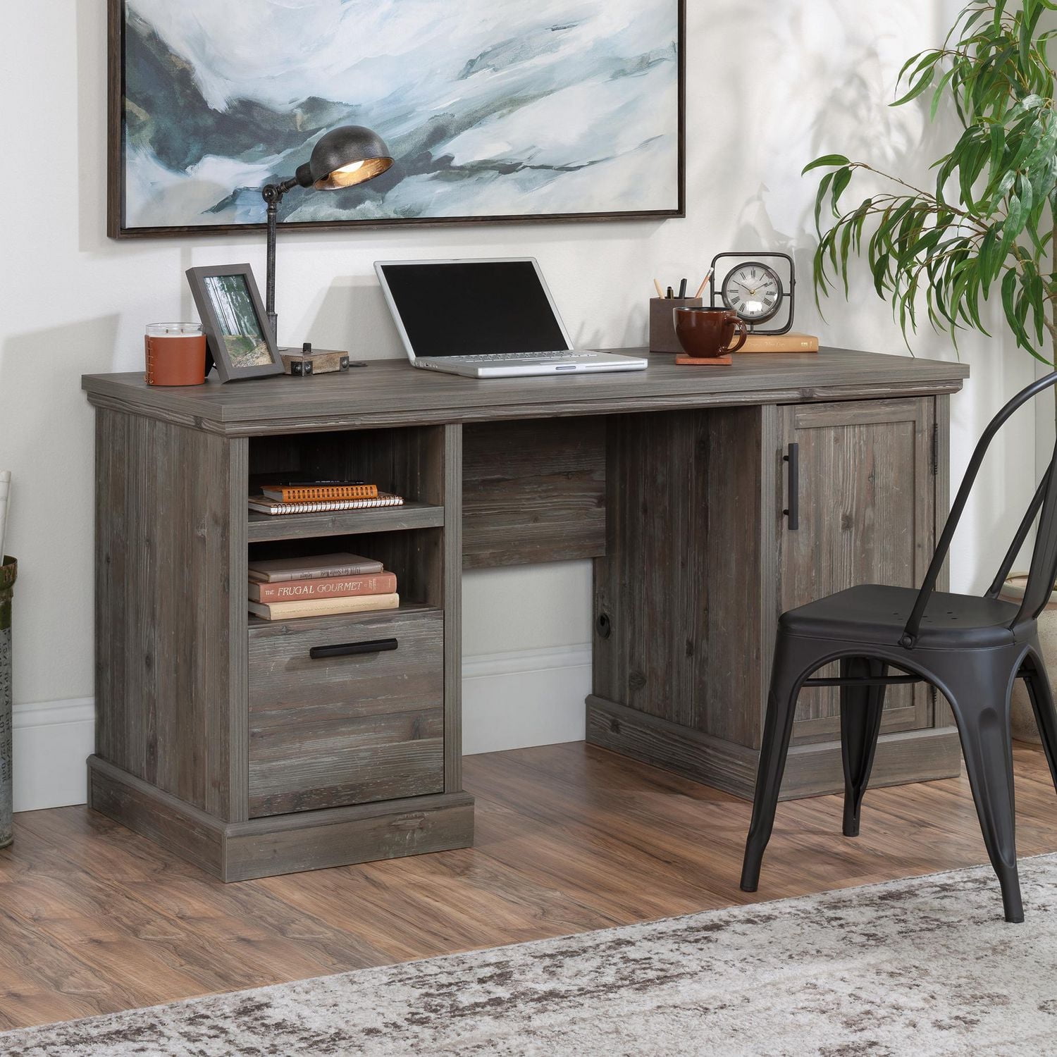 Sauder® Aspen Post Desk in Pebble Pine