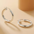 thumbnail image 2 of 4mm Thick Gold Chunky Earrings Steling Silver Post Hoops Earrings For Women Hollow Tube Hoops Earrings Thick Gold Hoop Earrings Hypoallergenic Lightweight Gold Hoop Large Earrings 20/30/40/50/60MM, 2 of 6