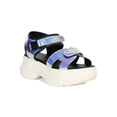 thumbnail image 1 of Women Hologram Snap Buckle Clasp Open Toe Flatform Sneaker Sandal 18828, 1 of 6