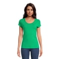 thumbnail image 2 of No Boundaries Scoop Neck Tee with Short Sleeves, 1 or 3-Pack, Women’s, 2 of 5
