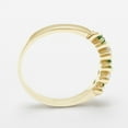 thumbnail image 3 of LBG British Made 14k Yellow Gold Natural Emerald & Cultured Pearl Womens Eternity Ring - 33 size options - Sizes 4 to 12 Available, 3 of 6