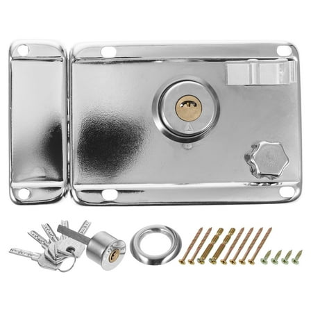 Milisten  Safety Door Lock with Deadbolt Front Cylinder Travel Silver