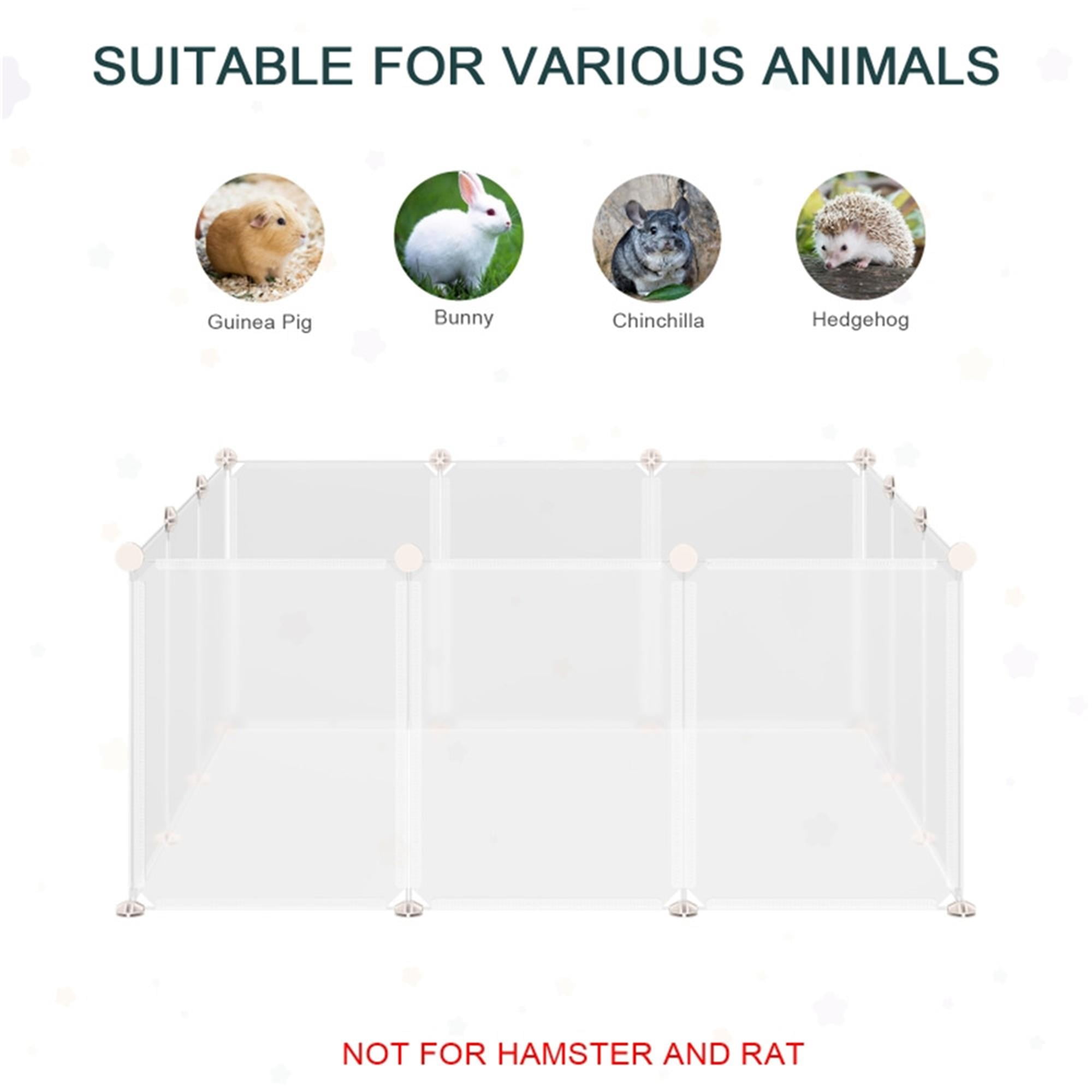 Pefilos 12 Panels Pet Playpen for Small Dogs, Animals Plastic Fence Cage for Guinea Pigs, Hamsters, Bunnies, Rabbits, White Pefilos 12 Panels Pet Playpen for Small Dogs, Animals Plastic Fence Cage for Guinea Pigs, Hamsters, Bunnies, Rabbits, White