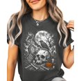 thumbnail image 3 of Halloween Skull Cemetery Shirt for Women Spooky Graveyard Graphic Tee, Pepper Shirt, M, 3 of 8