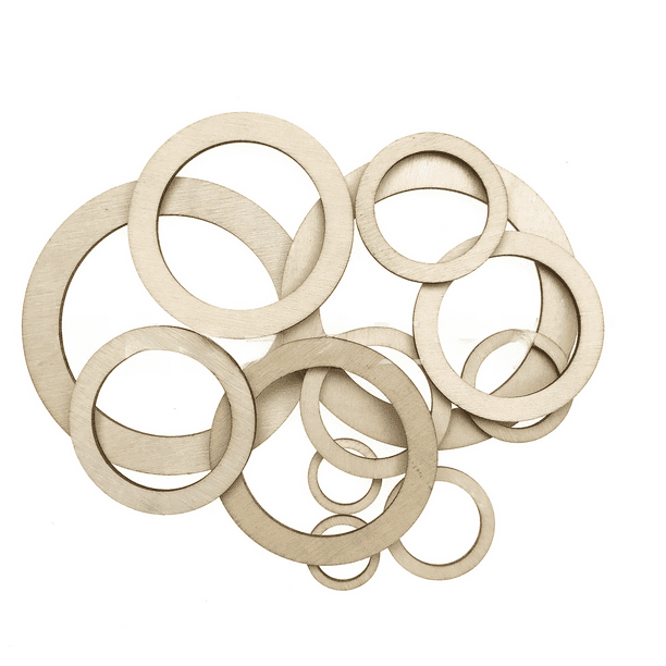 Anillo de madera, anillo cuadrado, anillo hexagonal, anillo de estrella de cinco puntas, colgante de decoración del hogar