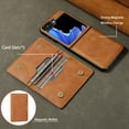 thumbnail image 6 of 2 In 1 Case for Samsung Galaxy Z Flip 7 with Kickstand, Detachable Magnetic PU Leather Wallet Case with Card Holder Slots Kickstand Protective Phone Cover Men Women for Samsung Galaxy Z Flip 7 - Brown, 6 of 7