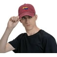 thumbnail image 4 of Unisex Adjustable Baseball Cap with Venezuela Home Map Heart Pattern Yarn Dyed Denim Snapback Solid Hat, 4 of 6