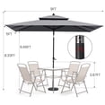 thumbnail image 2 of Pellebant Garden 9’ Rectangular Patio Umbrella with Push Button Tilt, 2 of 9