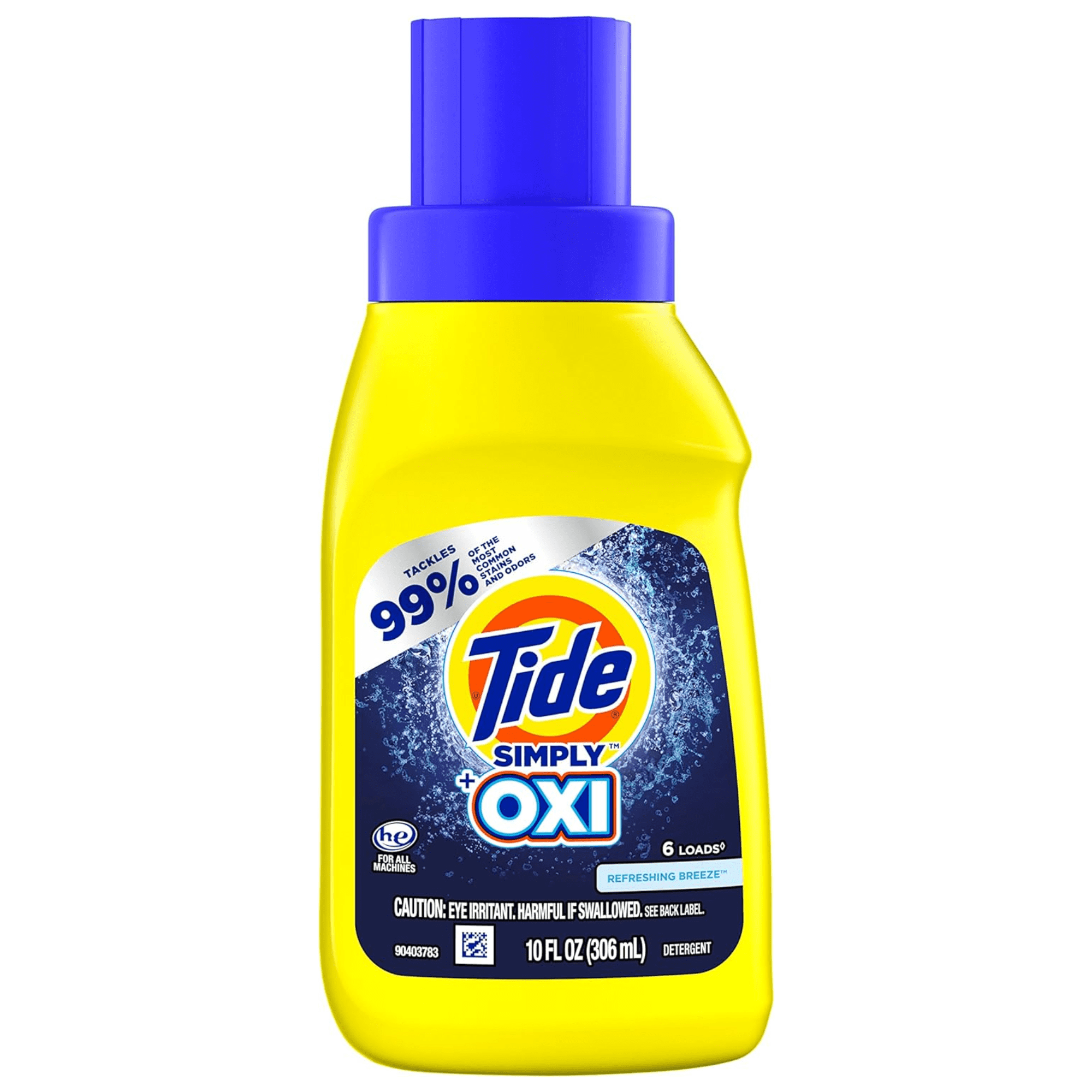 Tide Simply + Oxi Liquid Laundry Detergent, Refreshing Breeze,10 FL OZ, (Pack Of 12 BOXED)