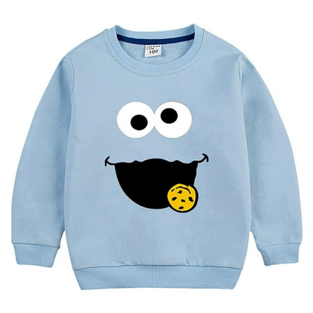 

Cartoon printed children’s round neck sweater cotton pullover long sleeve loose top children’s wear