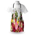 thumbnail image 3 of Rustic Apron Bunch of Flowers Ranunculus on Wood Backdrop Rose Floral Arrangement Spring Pattern, Unisex Kitchen Bib Apron with Adjustable Neck for Cooking Baking Gardening, Multicolor, by Ambesonne, 3 of 3