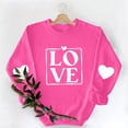 thumbnail image 6 of Itsame Valentine's Sweatshirt Womens Long Sleeve T-Shirts Loose Crew Neck Tops Hot Pink Size L, 6 of 10