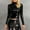 Black, variant on Alitao Going Out Tops Long Sleeve Shirts Metallic Liquid Mock Neck Turtleneck Crop Top Long Sleeve/Sleeveless Tank Top T Shirt Crop Tops Fall Outfits Black S