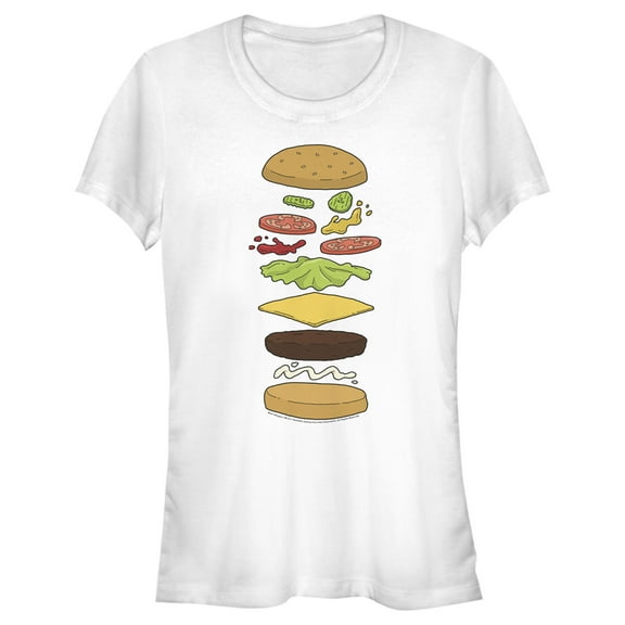 Junior's Bob's Burgers Snack Schematics Graphic Tee White Medium