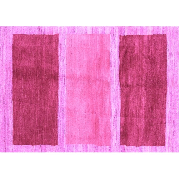 Ahgly Company Indoor Rectangle Abstract Purple Contemporary Area Rugs, 2' x 4'