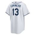 thumbnail image 3 of Men's Nike Junior Caminero White Tampa Bay Rays Home Replica Player Jersey, 3 of 3