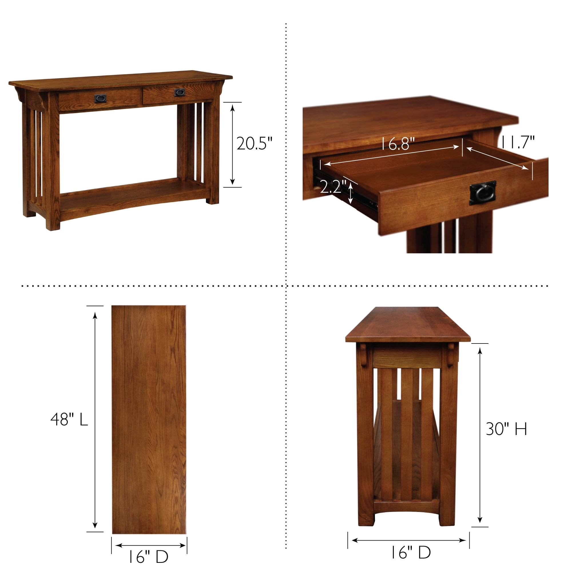 Mission style 2024 hall table