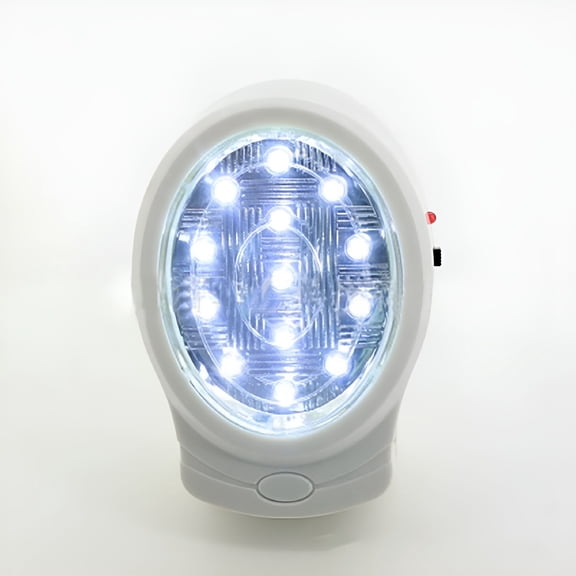 HIBIBUD Wall Plug Rechargeable Emergency Light White Night Lamp Bulb 13 LED 2W