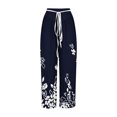 thumbnail image 5 of WFJCJPAF 2025 New Product Pants for Women Plus Size 4X,Women's Fashionable Striped Printed Drawstring Wide Leg Pants - Blue XL, 5 of 5