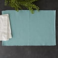 thumbnail image 6 of Contemporary Home Living Ribbed Texture Rectangular Cotton Placemats - 19" - Aqua Blue - Set of 6, 6 of 6