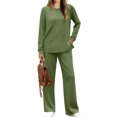 thumbnail image 2 of HaiMao Two Piece Sets for Women Clearance Sweatsuit Drawstring Cargo Jogger Sets with Pockets Airport Outfits Fall Tracksuit Army Green 12(XXL), 2 of 8