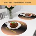 thumbnail image 5 of LightSalmon Black Ombre Round 15 Inch Placemats Set of 2, Modern Gradient Abstract Art HeatResistant Non Slip Place Mats for Dining Table, Wipeable Braided Kitchen Table Mats for Housewarming, 5 of 9