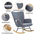 thumbnail image 6 of VECELO Nursery Rocking Chair, Teddy Fabric Upholstered Glider Rocker with High Backrest, Modern Rocking Accent Chairs Comfy Side Chair for Nursery, Bedroom, Living Room, Gray, 6 of 9