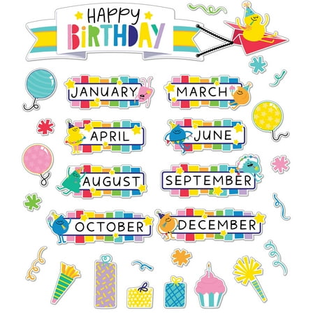 Carson Dellosa Happy Place Birthday Bulletin Board Set (73 pieces)